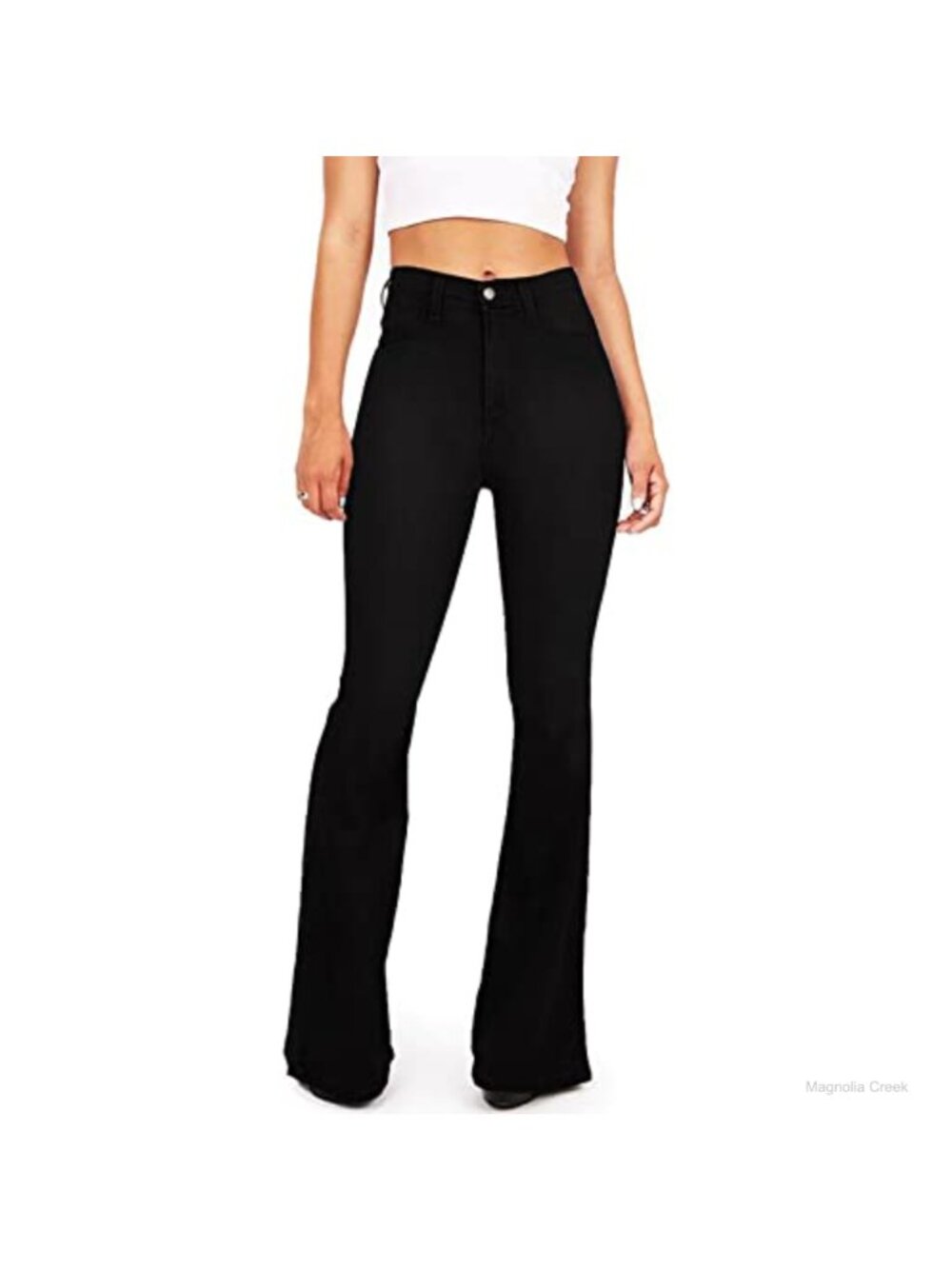 High Waisted Bell Bottom Flare Jeans Stretchy Ripped Denim